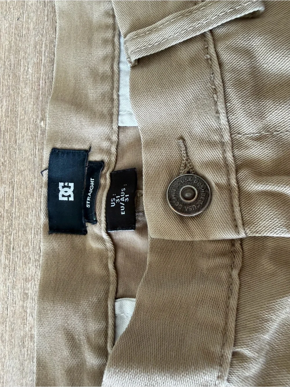 DC Men’s Tan Chino Pants - Classic Straight Fit